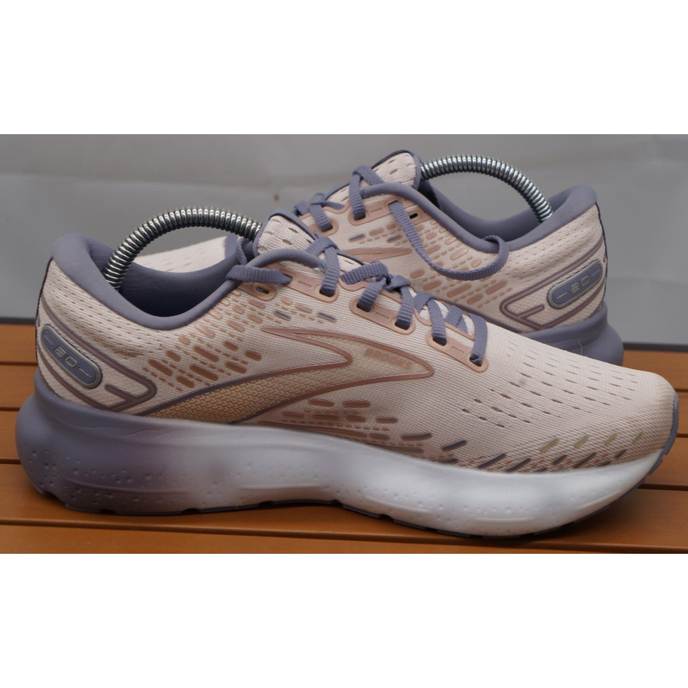 Brooks Women Glycerin 20 Running Shoes Beige Lilac Comfort Cushioned Gym Sz 9 - Picture 6 of 10